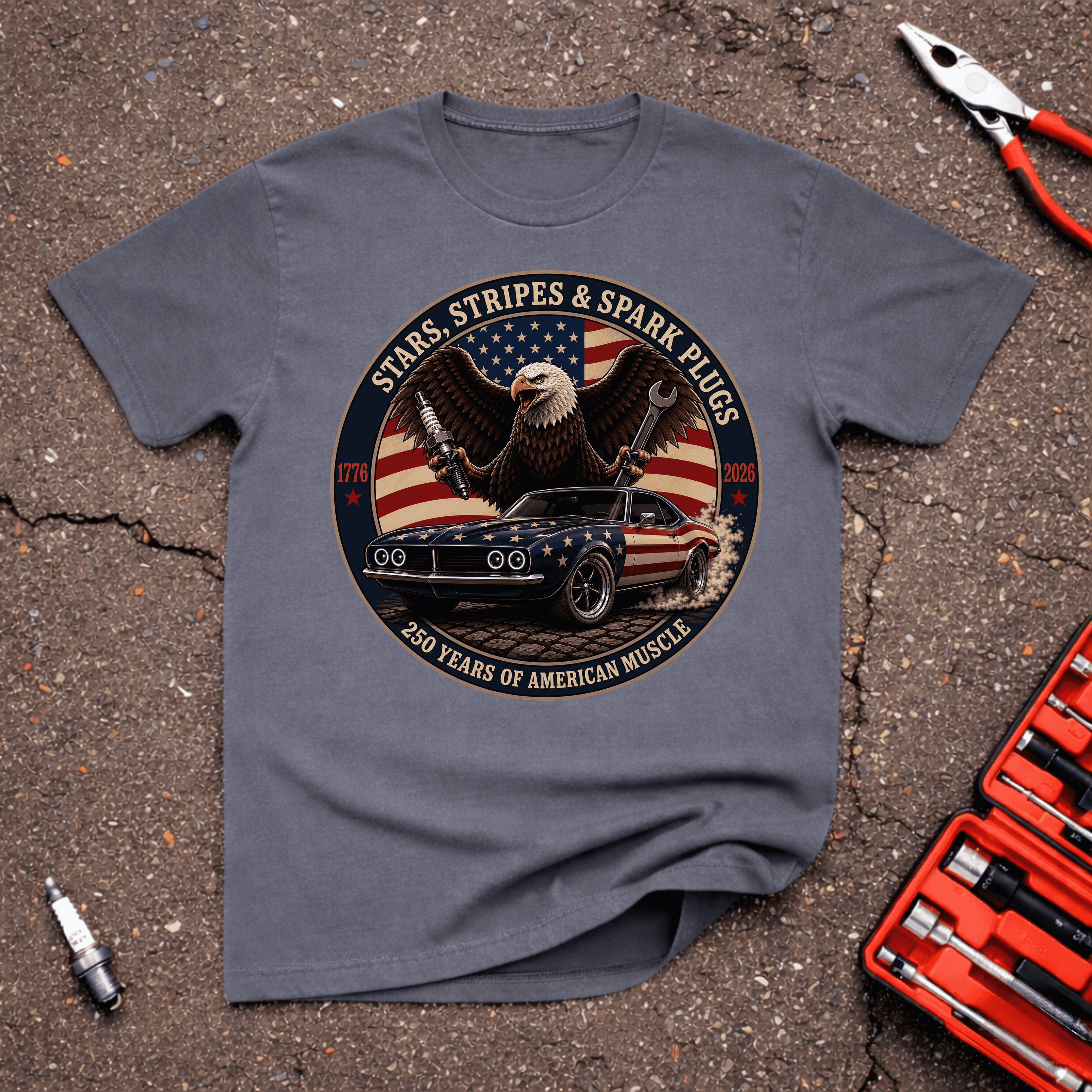 Stars, Stripes, & Spark Plugs T-Shirt