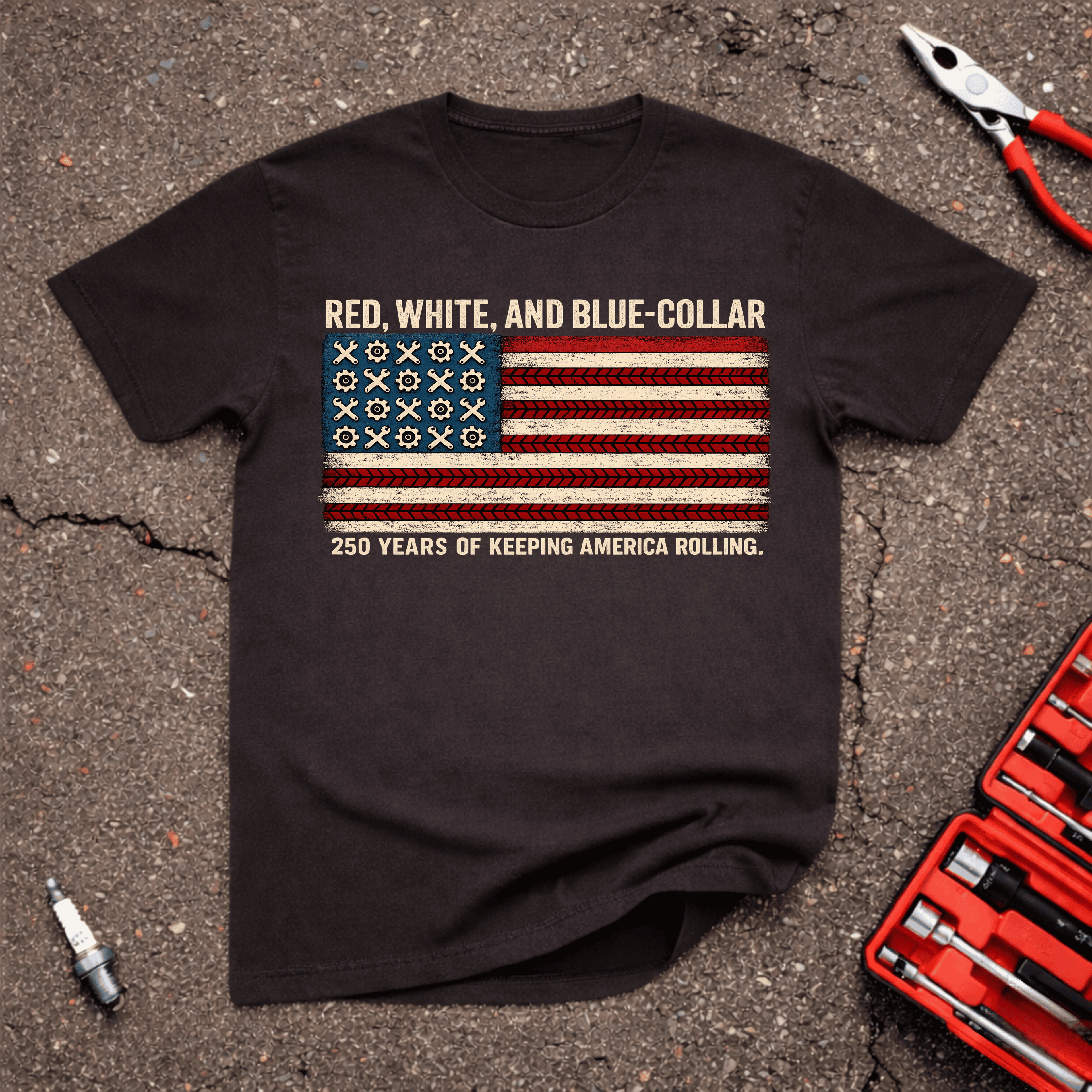 Red, White, Blue-Collar T-Shirt